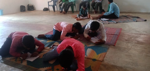 Adult literacy program for young men who are not able to read and write by Kutia pastors 